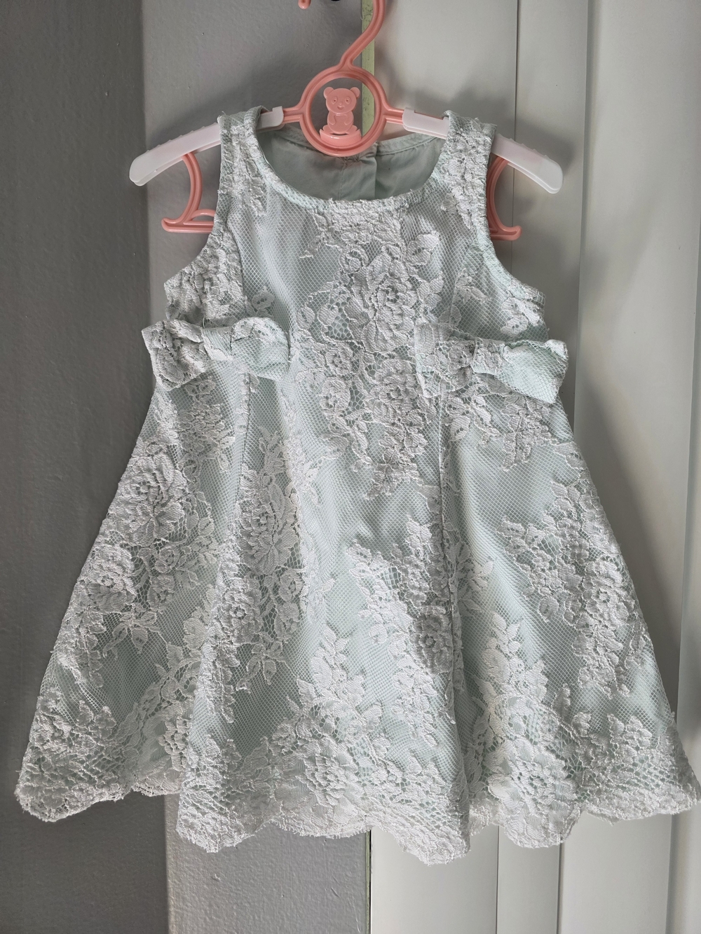 Gymboree Mint Lace Overlay Party Dress with Waist Bows